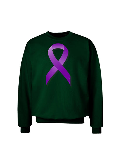 Epilepsy Awareness Ribbon - Purple Adult Dark Sweatshirt-Sweatshirts-TooLoud-Deep-Forest-Green-Small-Davson Sales