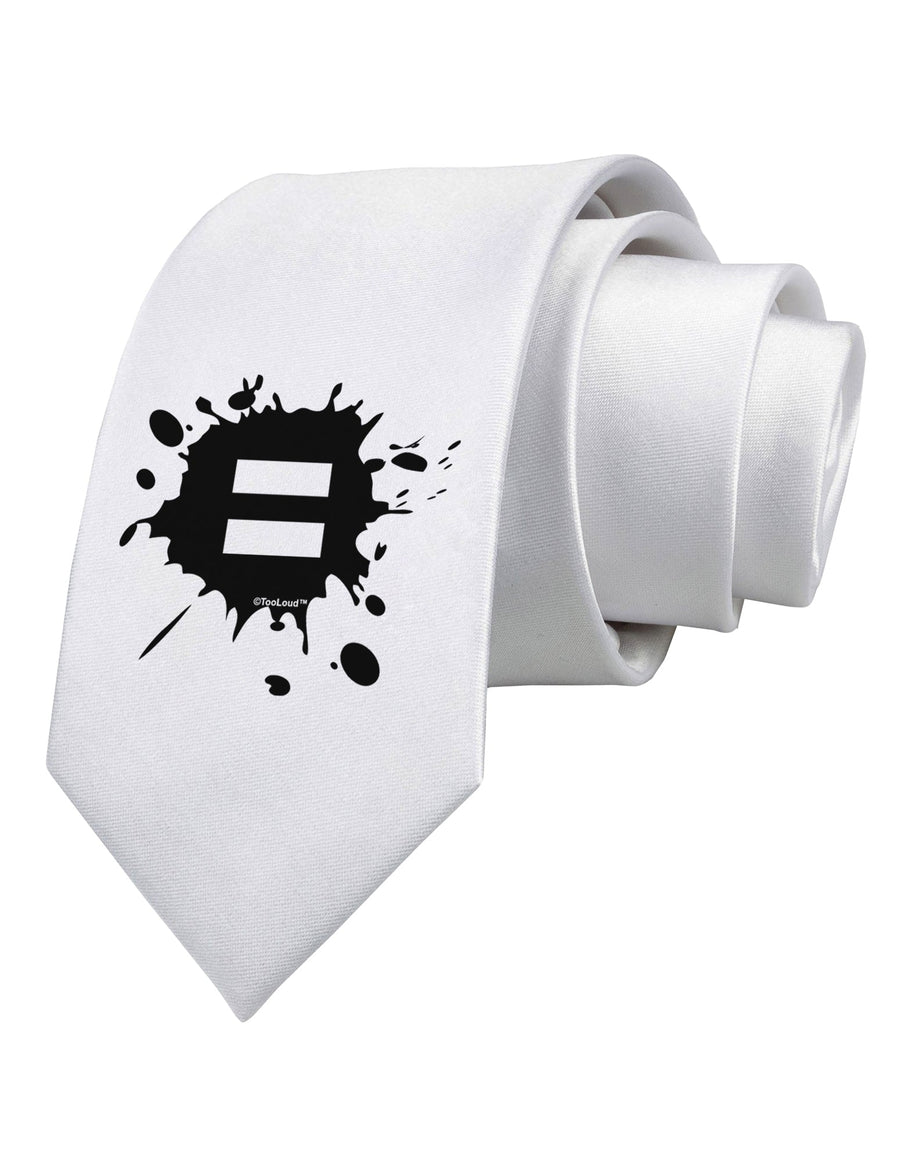 Equal Paint Splatter Printed White Necktie by TooLoud