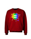 Equal Rainbow Paint Splatter Adult Dark Sweatshirt by TooLoud-Sweatshirts-TooLoud-Deep-Red-Small-Davson Sales