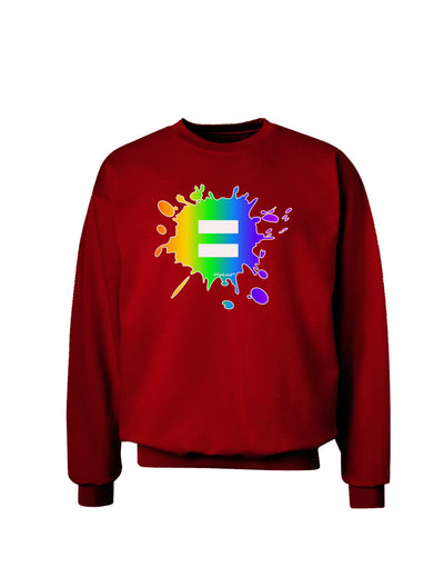 Equal Rainbow Paint Splatter Adult Dark Sweatshirt by TooLoud-Sweatshirts-TooLoud-Deep-Red-Small-Davson Sales