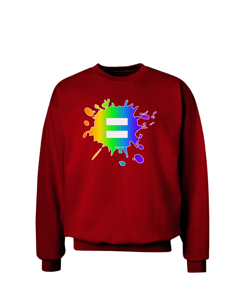 Equal Rainbow Paint Splatter Adult Dark Sweatshirt by TooLoud-Sweatshirts-TooLoud-Black-Small-Davson Sales