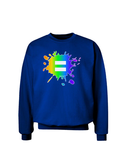 Equal Rainbow Paint Splatter Adult Dark Sweatshirt by TooLoud-Sweatshirts-TooLoud-Deep-Royal-Blue-Small-Davson Sales