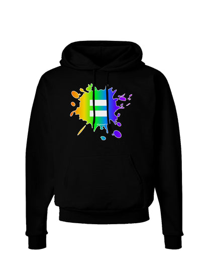 Equal Rainbow Paint Splatter Dark Hoodie Sweatshirt by TooLoud-Hoodie-TooLoud-Black-Small-Davson Sales