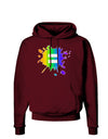 Equal Rainbow Paint Splatter Dark Hoodie Sweatshirt by TooLoud-Hoodie-TooLoud-Maroon-Small-Davson Sales