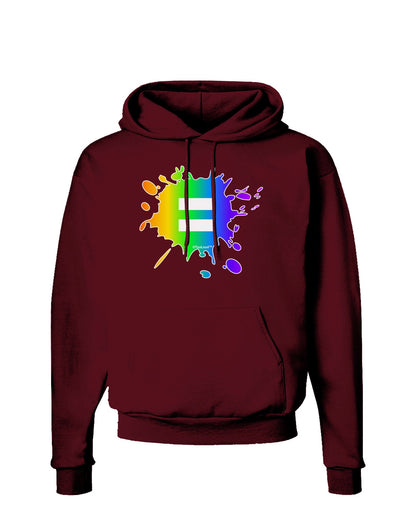 Equal Rainbow Paint Splatter Dark Hoodie Sweatshirt by TooLoud-Hoodie-TooLoud-Maroon-Small-Davson Sales