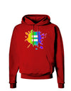 Equal Rainbow Paint Splatter Dark Hoodie Sweatshirt by TooLoud-Hoodie-TooLoud-Red-Small-Davson Sales