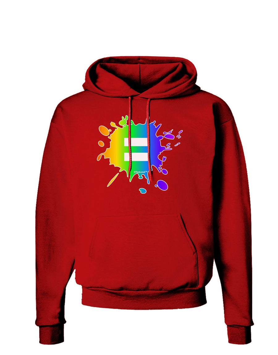 Equal Rainbow Paint Splatter Dark Hoodie Sweatshirt by TooLoud-Hoodie-TooLoud-Black-Small-Davson Sales