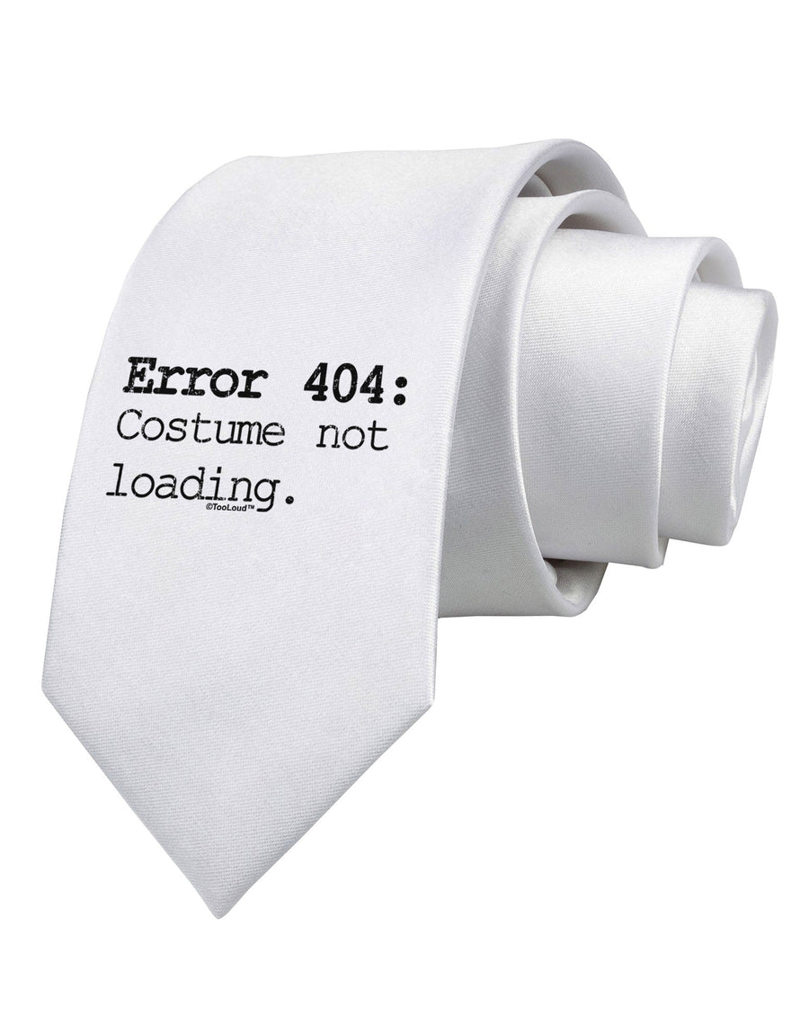 Error 404 Costume Distressed Printed White Necktie