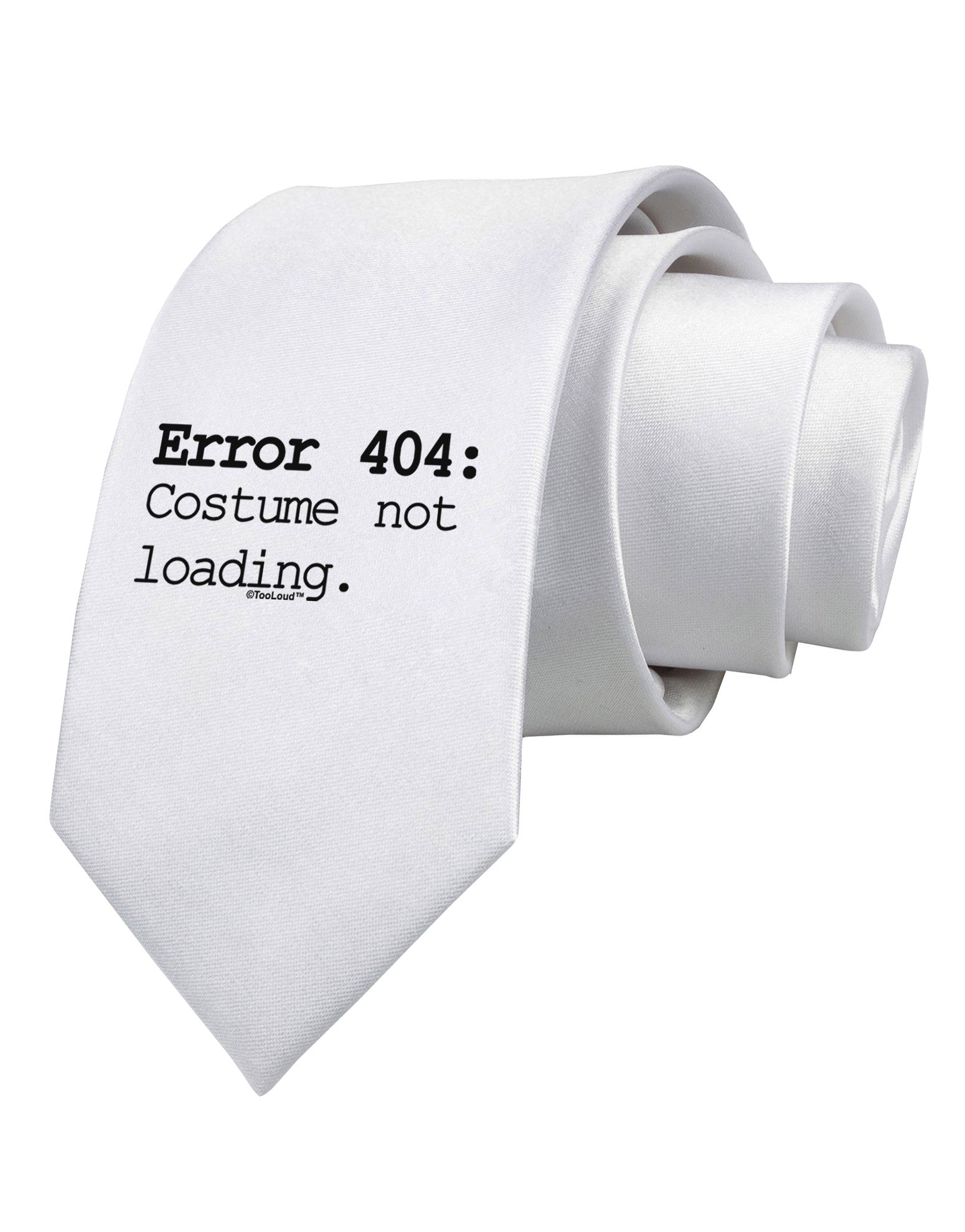 Error 404 Costume Printed White Necktie