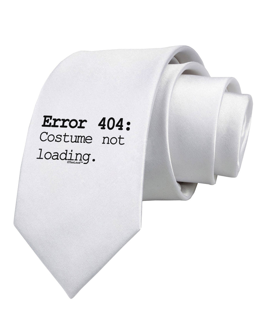 Error 404 Costume Printed White Necktie