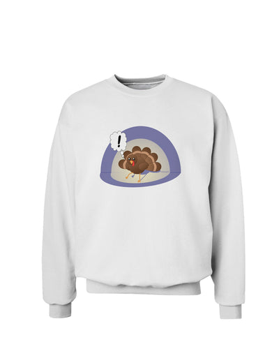 Escaping Turkey - Funny Thanksgiving Sweatshirt-Sweatshirts-TooLoud-White-Small-Davson Sales