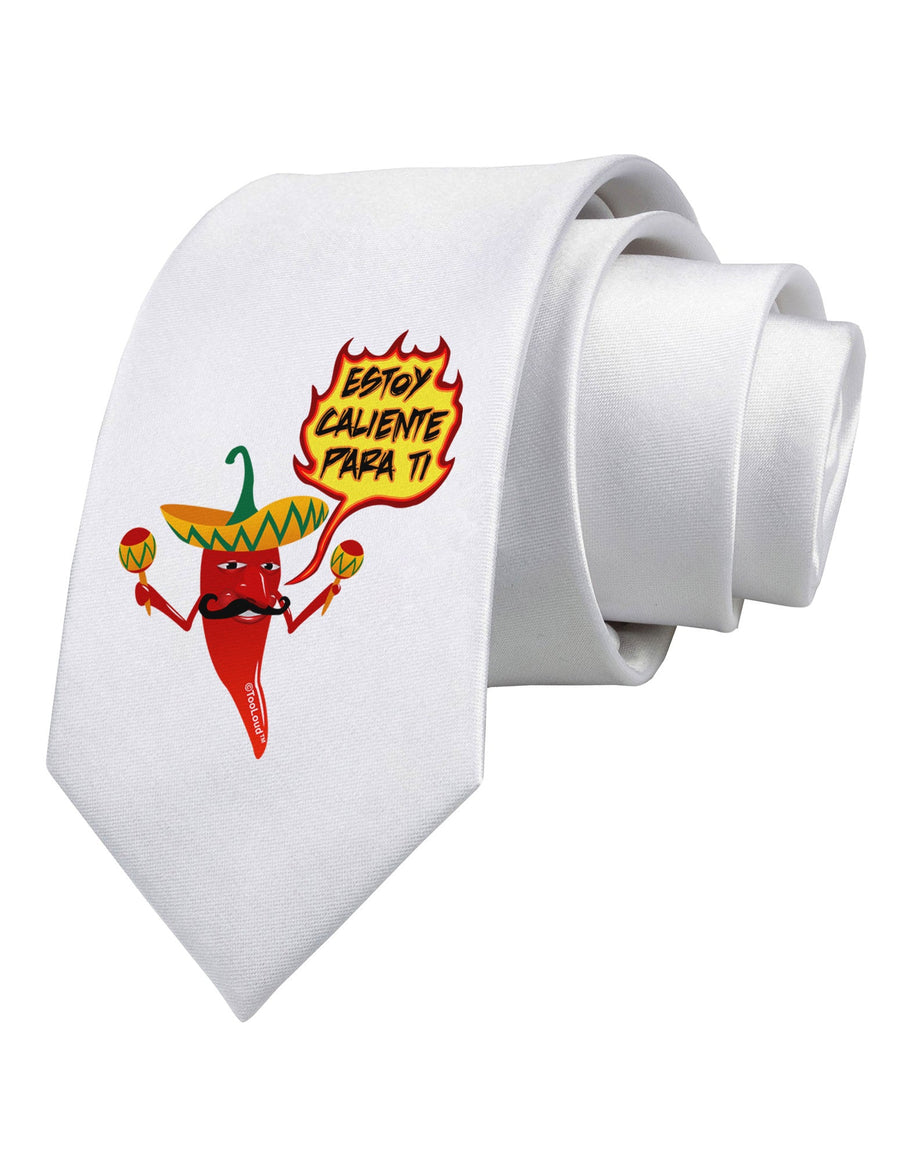 Estoy Caliente Para Ti Printed White Necktie