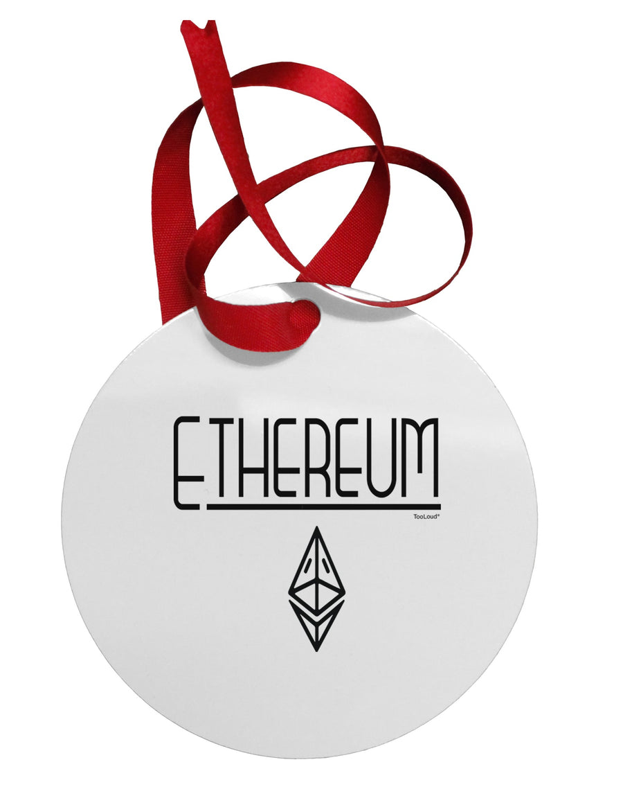 Ethereum with logo Circular Metal Ornament