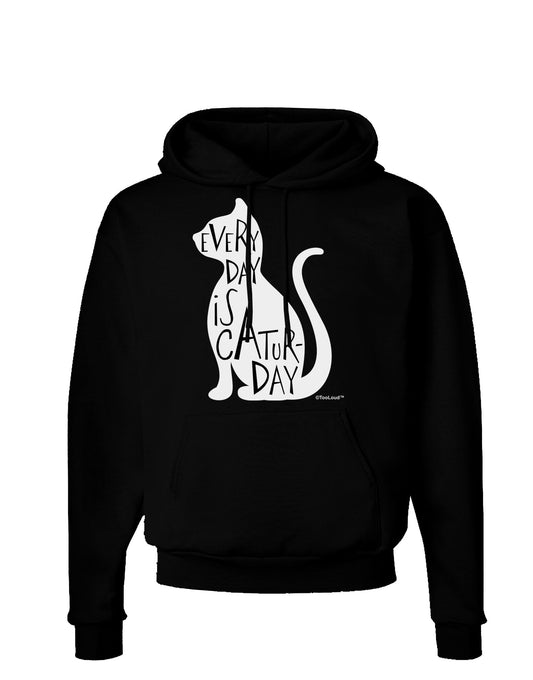 Every Day Is Caturday Cat Silhouette Dark Hoodie Sweatshirt by TooLoud-Hoodie-TooLoud-Black-Small-Davson Sales
