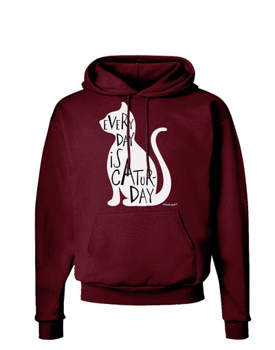 Every Day Is Caturday Cat Silhouette Dark Hoodie Sweatshirt by TooLoud-Hoodie-TooLoud-Maroon-Small-Davson Sales