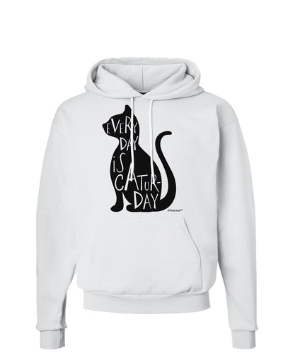 Every Day Is Caturday Cat Silhouette Hoodie Sweatshirt by TooLoud-Hoodie-TooLoud-White-Small-Davson Sales