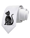 Every Day Is Caturday Cat Silhouette Printed White Necktie by TooLoud