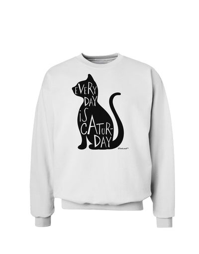 Every Day Is Caturday Cat Silhouette Sweatshirt by TooLoud-Sweatshirts-TooLoud-White-Small-Davson Sales