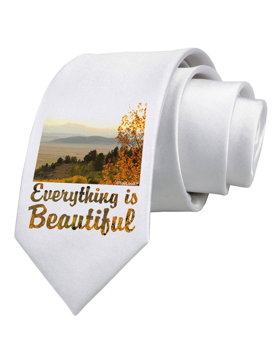 Everything is Beautiful - Sunrise Printed White Necktie by