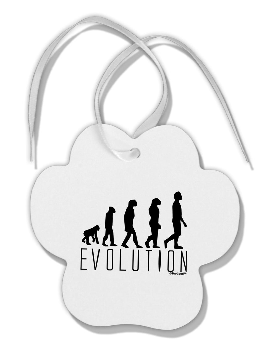 Evolution of Man Paw Print Shaped Ornament by TooLoud-Ornament-TooLoud-White-Davson Sales