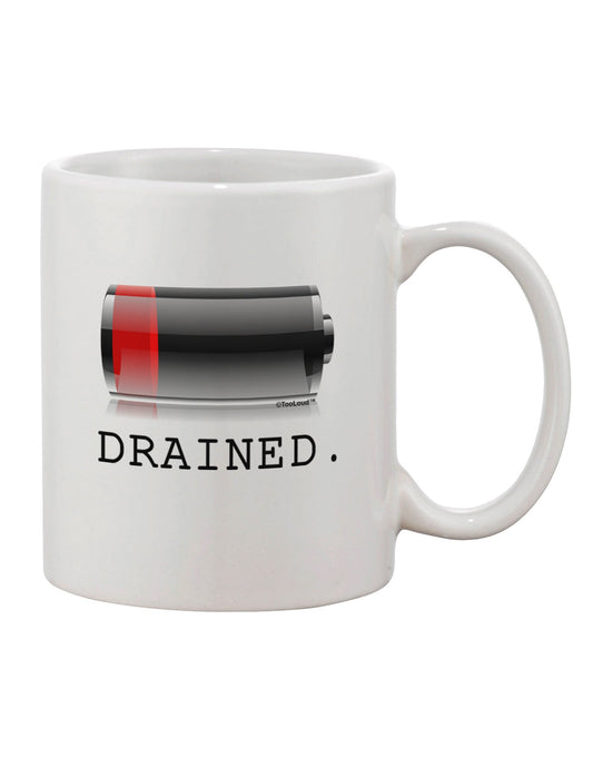 Exhausted Energy Battery Drained Printed 11 oz Coffee Mug - TooLoud-11 OZ Coffee Mug-TooLoud-White-Davson Sales
