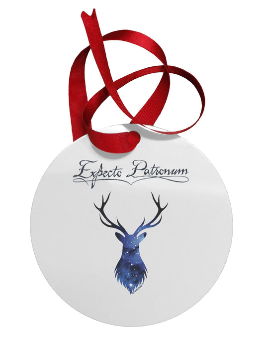 Expecto Patronum Space Stag Circular Metal Ornament-Ornament-TooLoud-White-Davson Sales