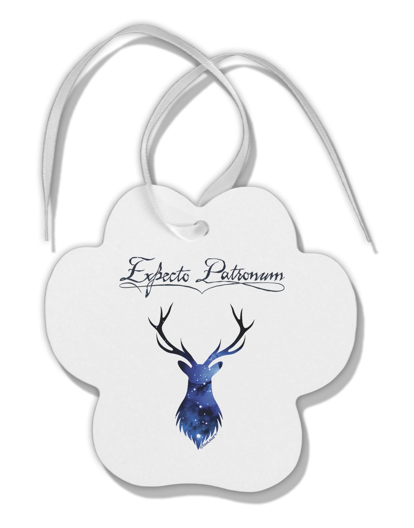 Expecto Patronum Space Stag Paw Print Shaped Ornament-Ornament-TooLoud-White-Davson Sales