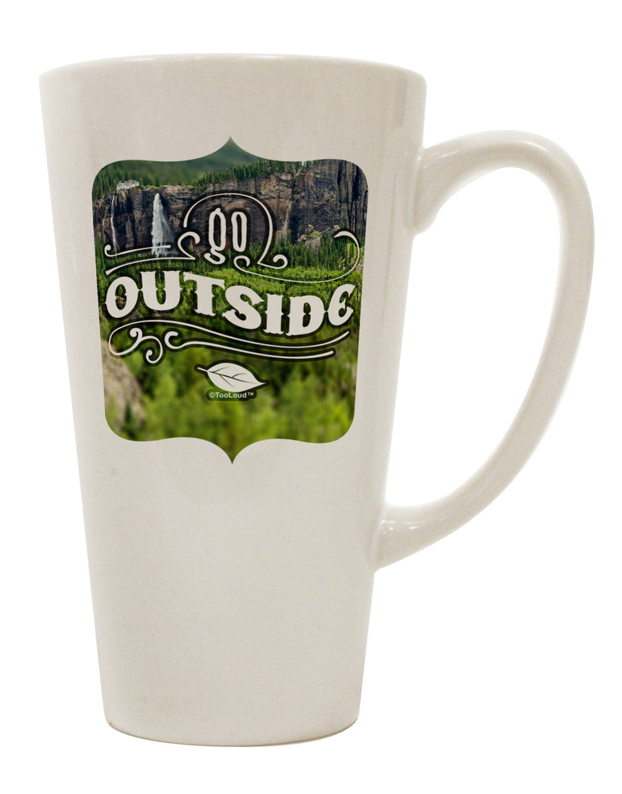 Experience the Great Outdoors - Stunning Cliffs 16 Ounce Conical Latte Coffee Mug by TooLoud-Conical Latte Mug-TooLoud-White-Davson Sales