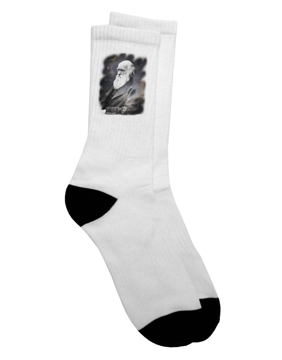 Explore the Cosmos with Charles Darwin In Space Adult Crew Socks - TooLoud-Socks-TooLoud-White-Ladies-4-6-Davson Sales