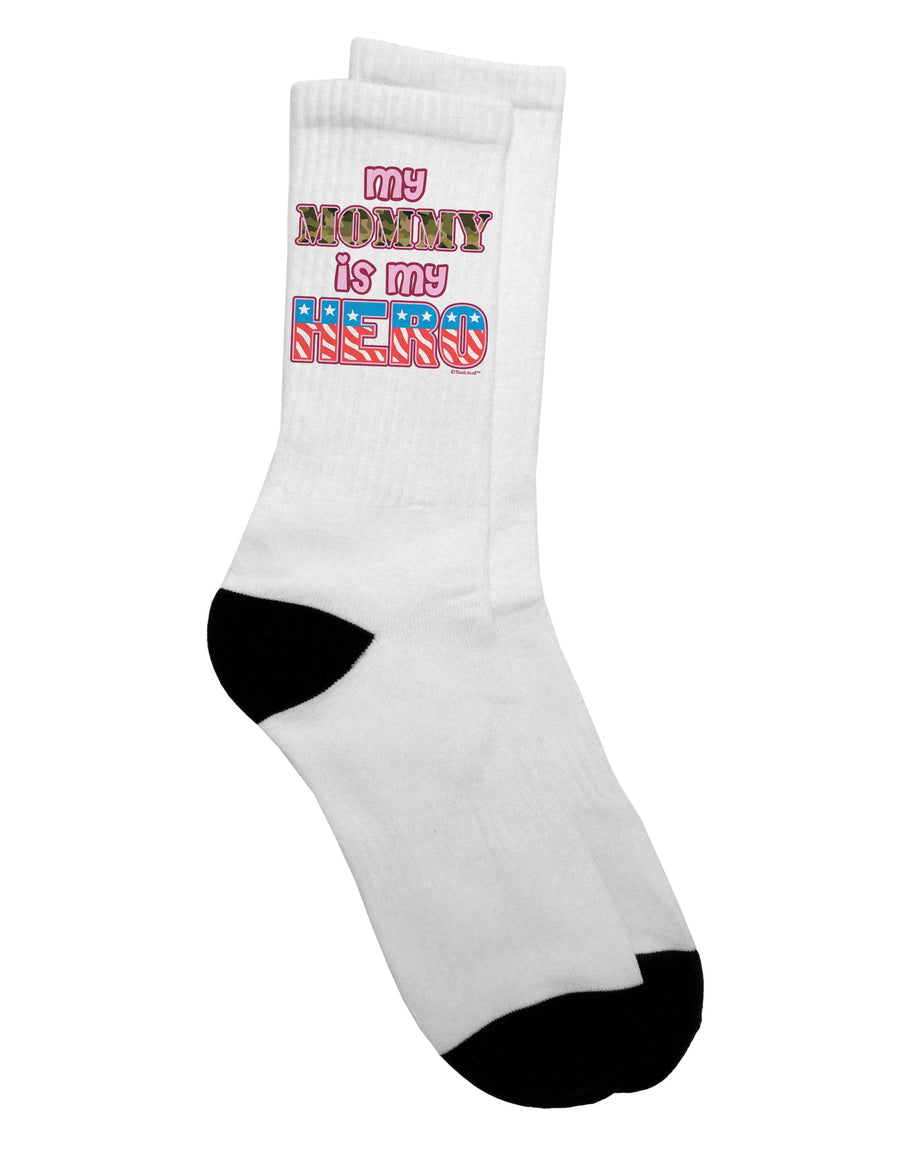 Express Your Gratitude with the My Mommy is My Hero - Armed Forces - Pink Adult Crew Socks by TooLoud-Socks-TooLoud-White-Ladies-4-6-Davson Sales