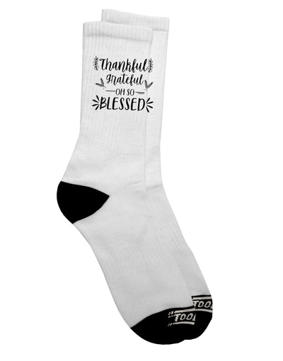 Expressing Gratitude and Blessings - Dark Adult Socks Collection - TooLoud-Socks-TooLoud-Crew-Ladies-4-6-Davson Sales