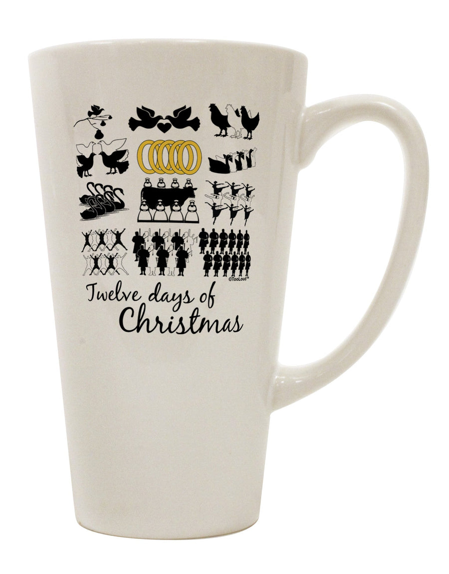 Exquisite 16 Ounce Conical Latte Coffee Mug - Perfect for Celebrating the 12 Days of Christmas - TooLoud-Conical Latte Mug-TooLoud-White-Davson Sales