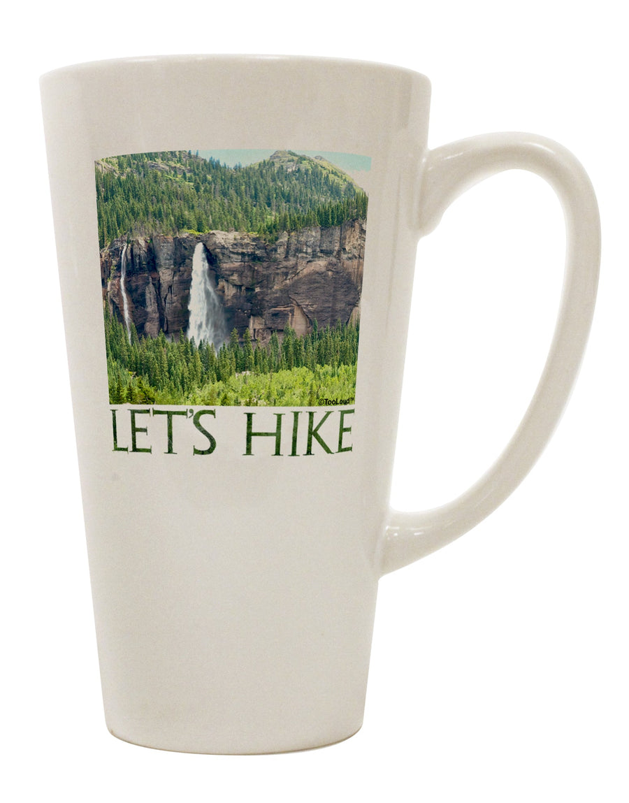 Exquisite Cliffs - Embark on a Hiking Adventure with the 16 Ounce Conical Latte Coffee Mug by TooLoud-Conical Latte Mug-TooLoud-White-Davson Sales