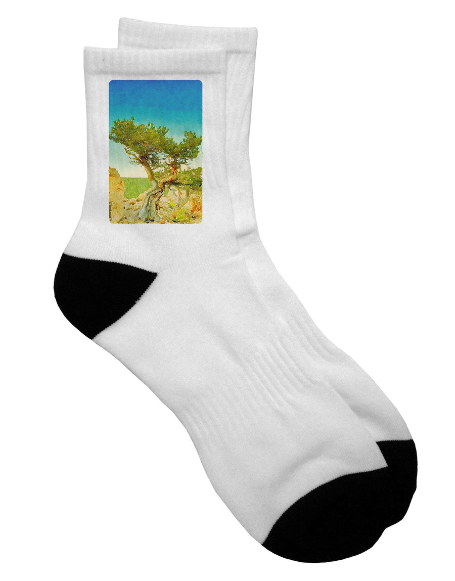 "Exquisite Colorado Tree Watercolor Adult Short Socks - Enhancing Your Style with Artistic Flair" - TooLoud