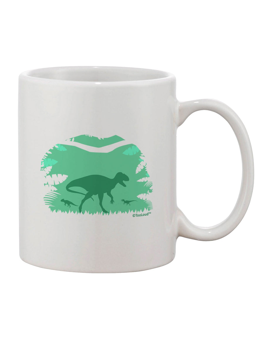 Exquisite Dinosaur Silhouettes - Jungle Printed 11 oz Coffee Mug - Crafted by a Drinkware Expert-11 OZ Coffee Mug-TooLoud-White-Davson Sales