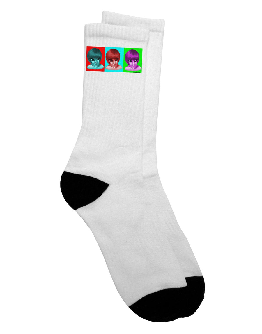 Exquisite Extraterrestrial Pop-art #1 Adult Crew Socks - by TooLoud-Socks-TooLoud-White-Ladies-4-6-Davson Sales