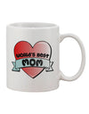 Exquisite Heart Banner Design Printed 11 oz Coffee Mug for the World's Best Mom - by TooLoud-11 OZ Coffee Mug-TooLoud-White-Davson Sales