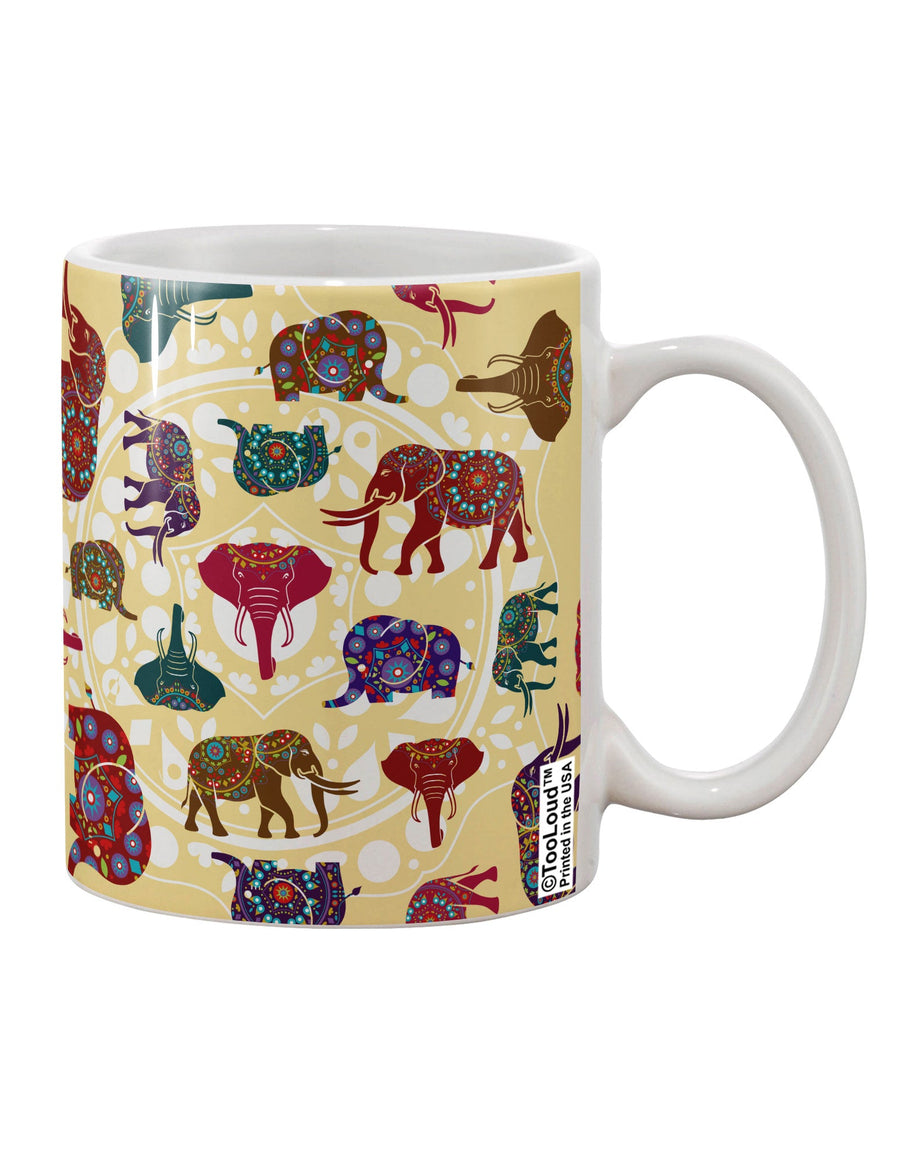 Exquisite Indian Elephant AOP Printed 11 oz Coffee Mug - A Captivating Blend of Artistry and Functionality TooLoud-11 OZ Coffee Mug-TooLoud-White-Davson Sales