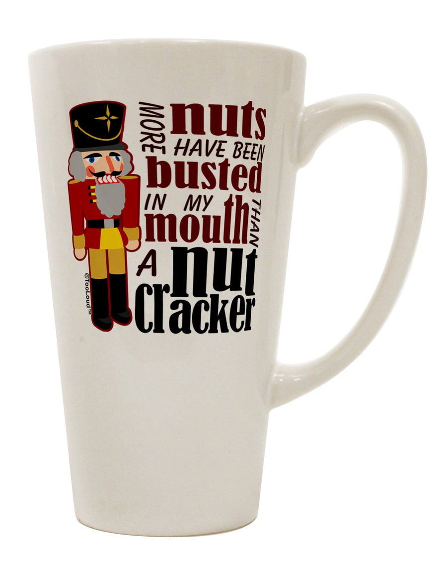 Exquisite Indulgence - My Mouth 16 Ounce Conical Latte Coffee Mug by TooLoud-Conical Latte Mug-TooLoud-White-Davson Sales