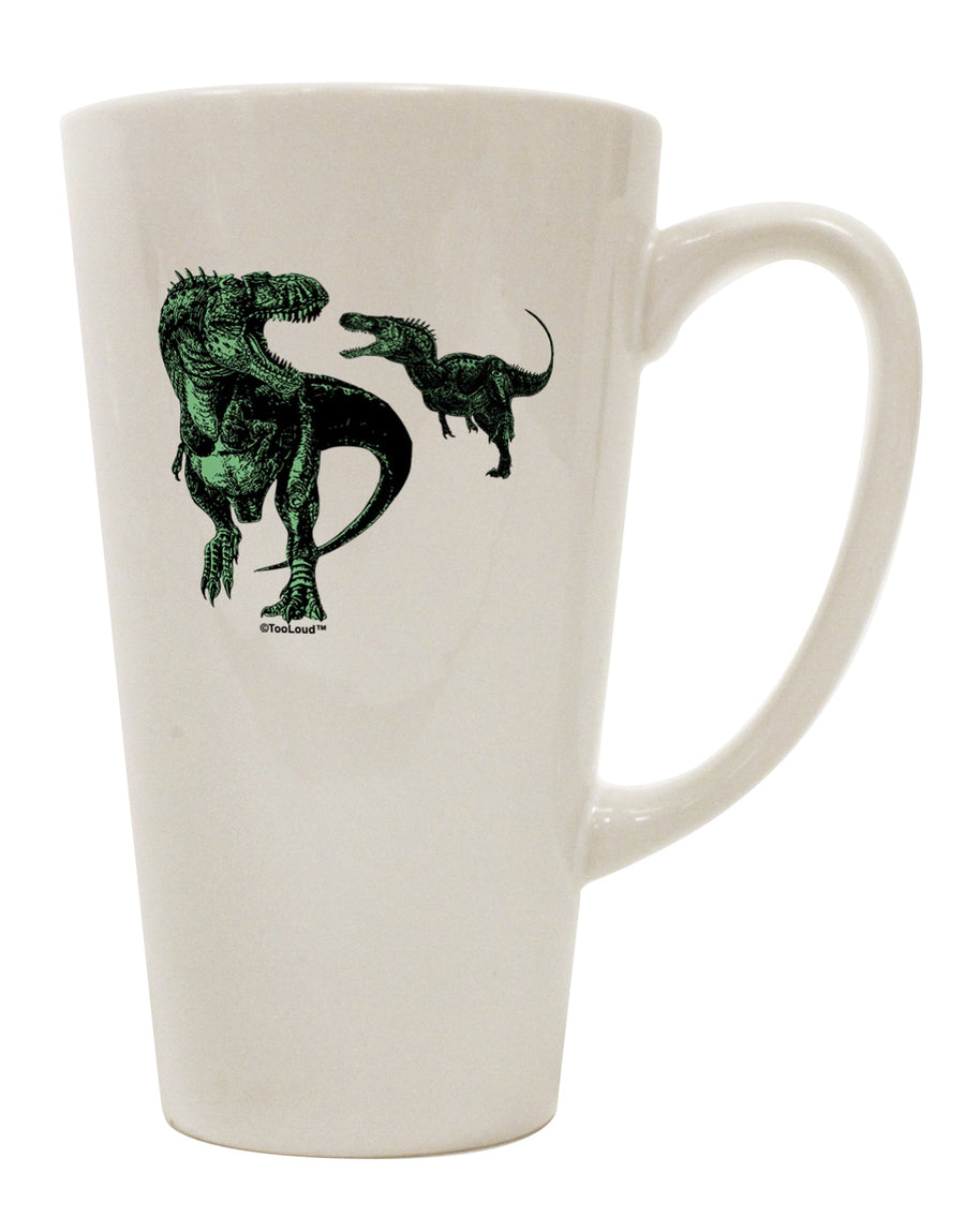 Exquisite Jurassic Dinosaur Design 1 Conical Latte Coffee Mug - Crafted by a Drinkware Expert-Conical Latte Mug-TooLoud-White-Davson Sales