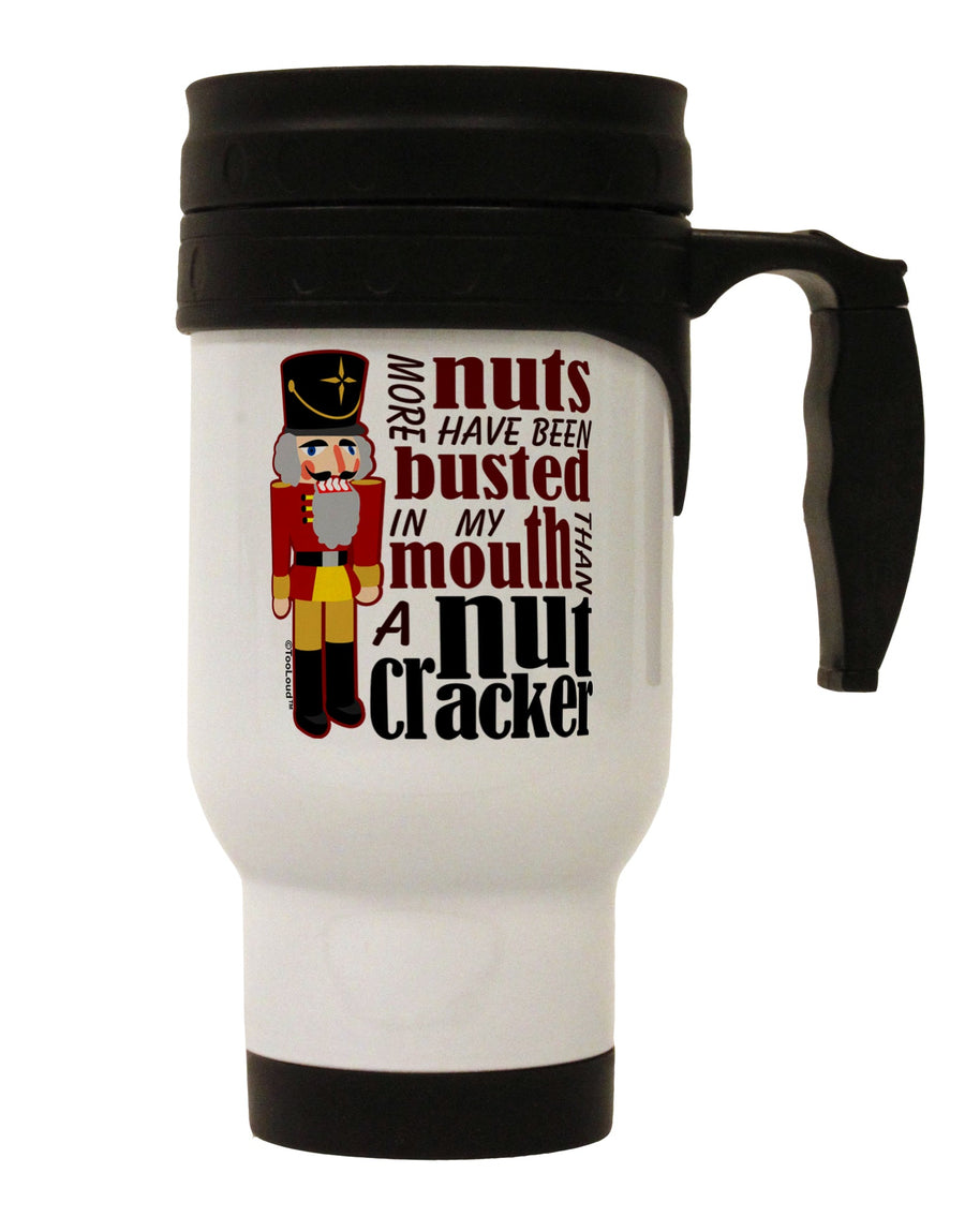Exquisite Stainless Steel 14 OZ Travel Mug - Perfect for Savoring More Nuts Busted - My Mouth Moments by TooLoud-Travel Mugs-TooLoud-White-Davson Sales