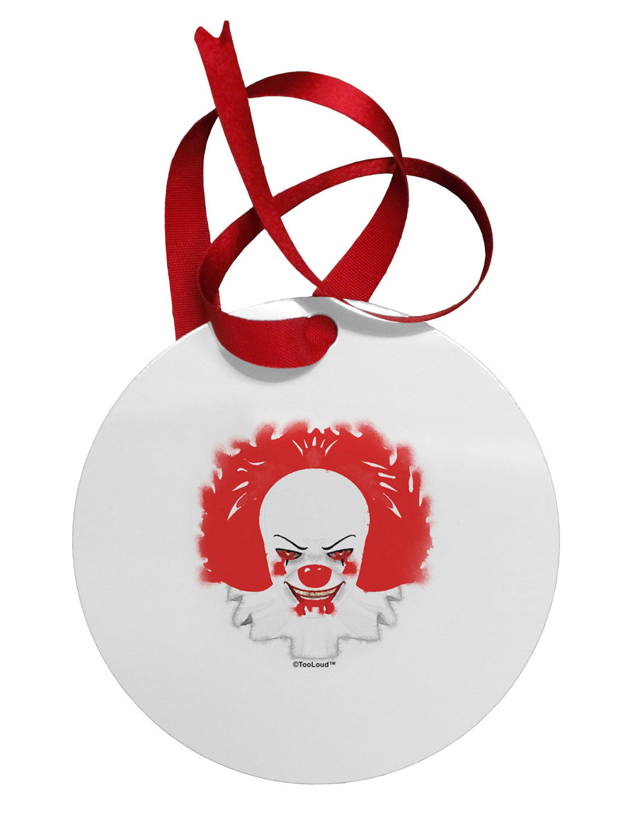 Extra Scary Clown Watercolor Circular Metal Ornament-Ornament-TooLoud-White-Davson Sales