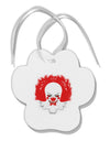 Extra Scary Clown Watercolor Paw Print Shaped Ornament-Ornament-TooLoud-White-Davson Sales