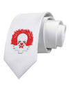 Extra Scary Clown Watercolor Printed White Necktie
