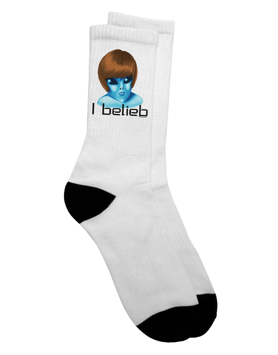 Extraterrestrial Alien-Inspired Adult Crew Socks - Crafted by TooLoud-Socks-TooLoud-White-Ladies-4-6-Davson Sales