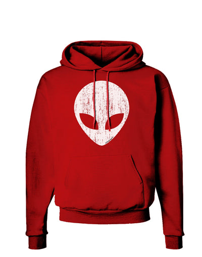 Extraterrestrial Face - Alien Distressed Dark Hoodie Sweatshirt by TooLoud-Hoodie-TooLoud-Red-Small-Davson Sales