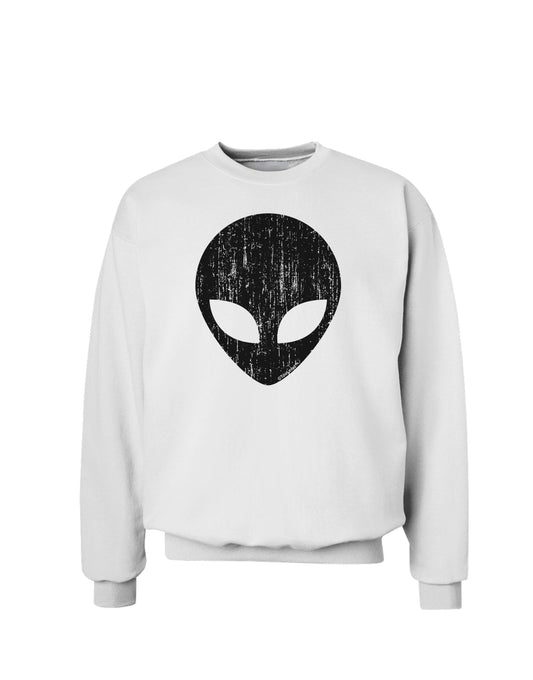 Extraterrestrial Face - Alien Distressed Sweatshirt by TooLoud-Sweatshirts-TooLoud-White-Small-Davson Sales