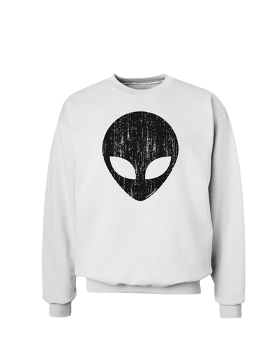 Extraterrestrial Face - Alien Distressed Sweatshirt by TooLoud-Sweatshirts-TooLoud-White-Small-Davson Sales