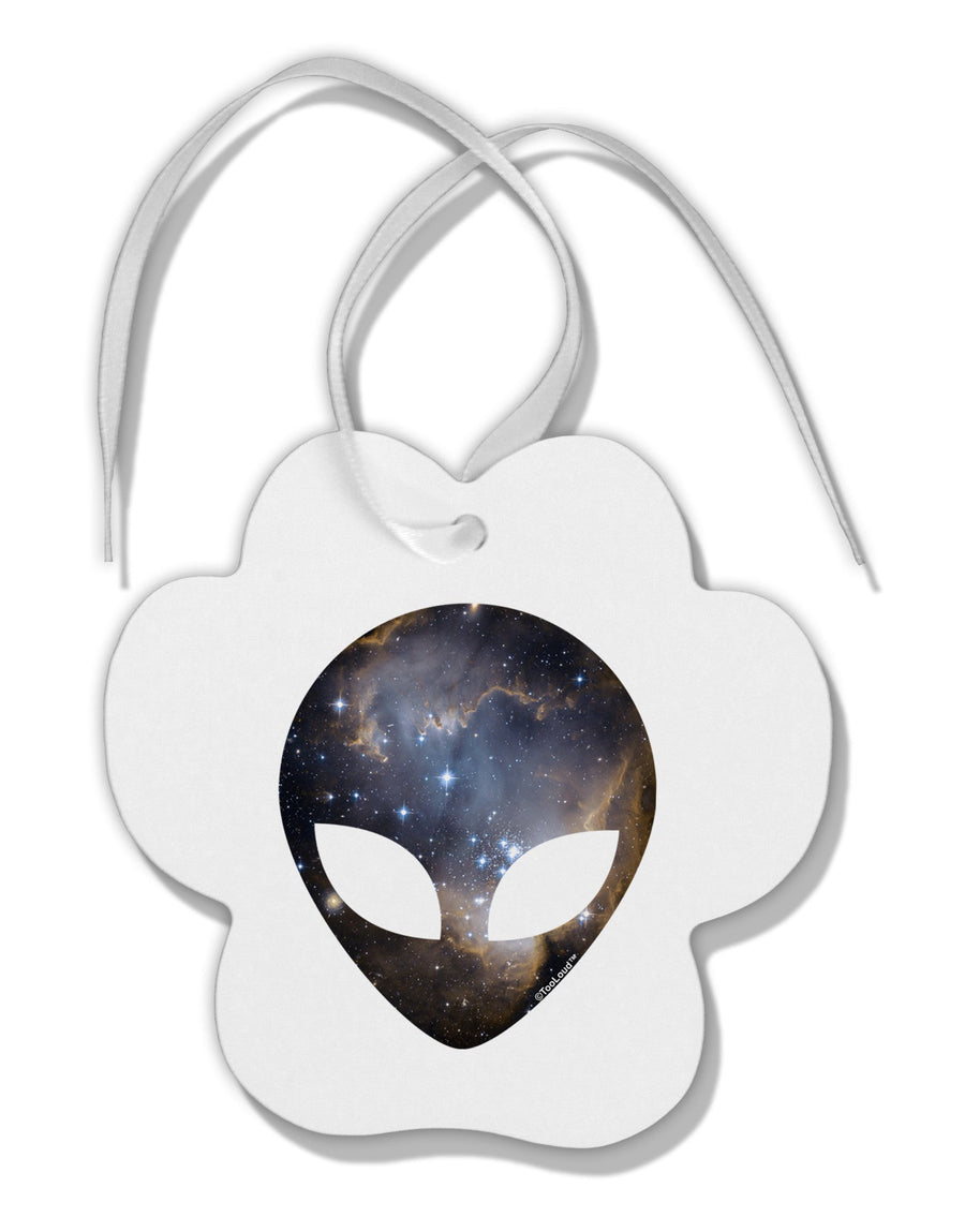 Extraterrestrial Face - Space #1 Paw Print Shaped Ornament by TooLoud-Ornament-TooLoud-White-Davson Sales