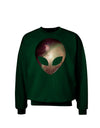 Extraterrestrial Face - Space #2 Adult Dark Sweatshirt by TooLoud-Sweatshirts-TooLoud-Deep-Forest-Green-Small-Davson Sales